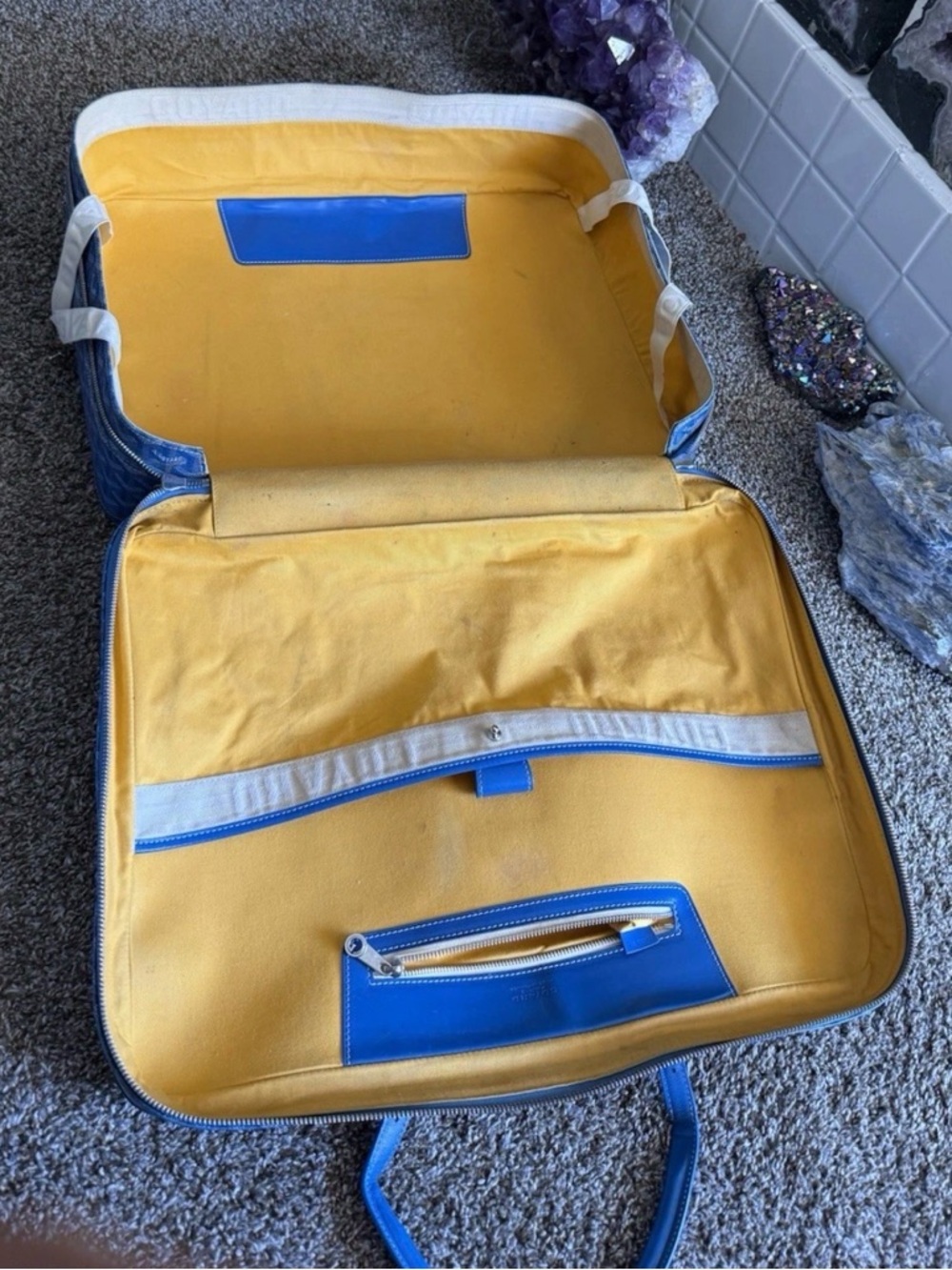 Goyard Blue Patterned Travel Tote - Picture 8 of 15